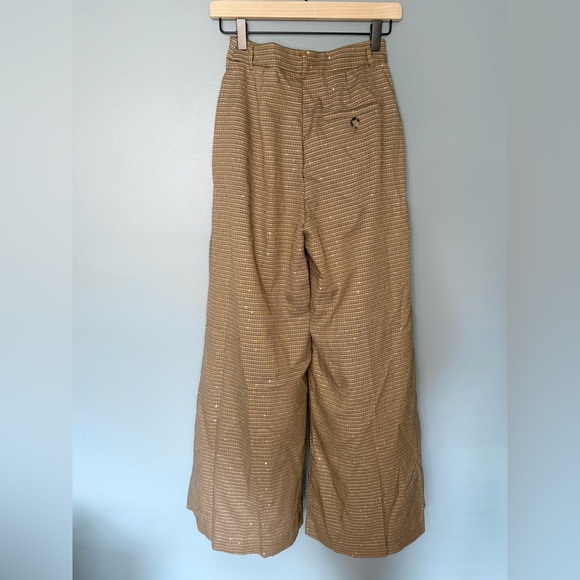Anthropologie Maeve Pleated Wide-Leg Houndstooth Trousers | Size 0 - Picture 8 of 9